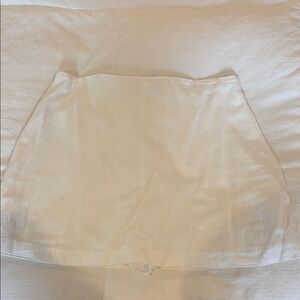 Abercrombie & Fitch white Linen-Blend Mini Skort